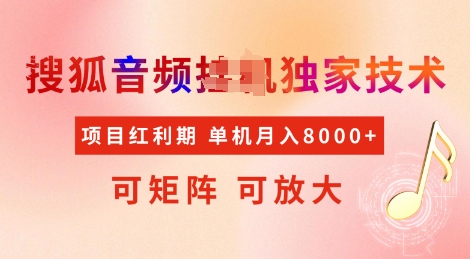 全网首发搜狐音频挂JI独家技术，项目红利期，可矩阵可放大，稳定月入8k【揭秘】-黑鲨创业网