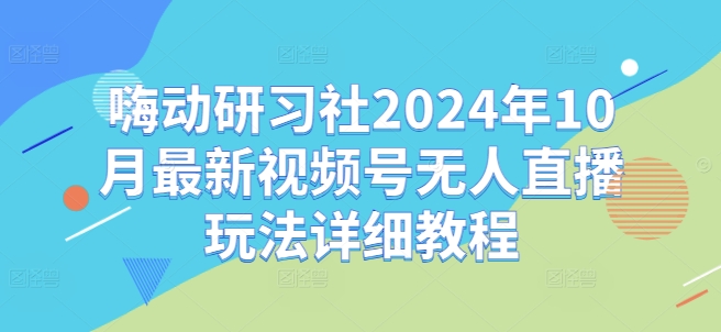 嗨动研习社2024年10月最新视频号无人直播玩法详细教程-黑鲨创业网