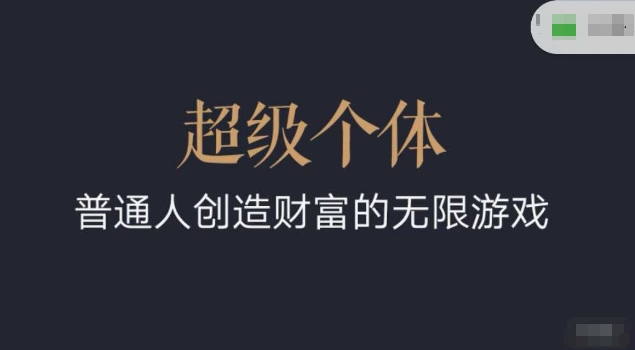 超级个体2024-2025翻盘指南，普通人创造财富的无限游戏-黑鲨创业网