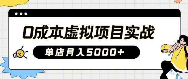 0成本虚拟项目实战手把手教你落地，单店月入5k-黑鲨创业网