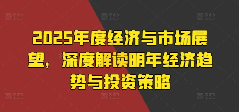 2025年度经济与市场展望，深度解读明年经济趋势与投资策略-黑鲨创业网