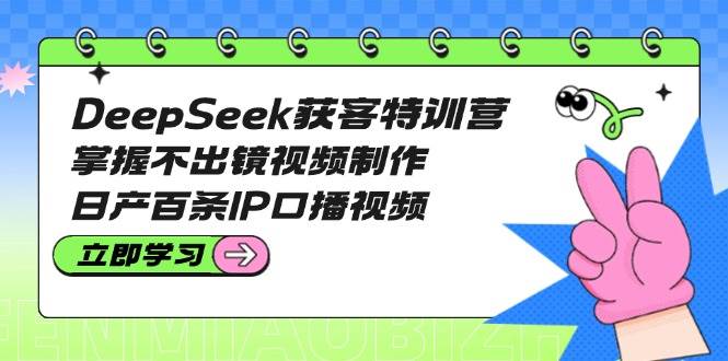 DeepSeek获客特训营：掌握不出镜视频制作，日产百条IP口播视频-黑鲨创业网