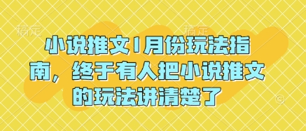 小说推文1月份玩法指南，终于有人把小说推文的玩法讲清楚了!-黑鲨创业网