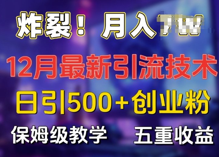 炸裂!揭秘12月最新日引流500+精准创业粉，多重收益保姆级教学-黑鲨创业网