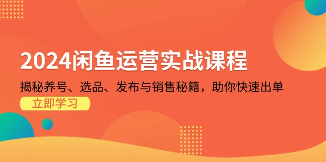 2024闲鱼运营实战课程：揭秘养号、选品、发布与销售秘籍，助你快速出单-黑鲨创业网