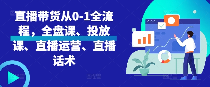 直播带货从0-1全流程，全盘课、投放课、直播运营、直播话术-黑鲨创业网