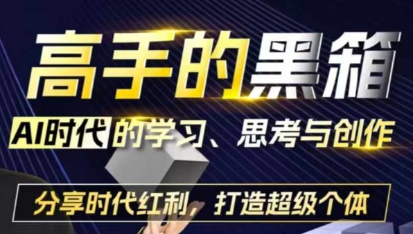 高手的黑箱：AI时代学习、思考与创作-分红时代红利，打造超级个体-黑鲨创业网