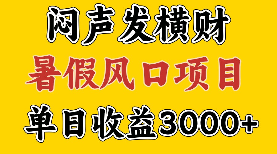 30天赚了7.5W 暑假风口项目，比较好学，2天左右上手-黑鲨创业网