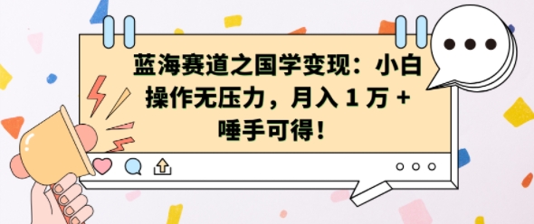 蓝海赛道之国学变现：小白操作无压力，月入 1 W + 唾手可得【揭秘】-黑鲨创业网