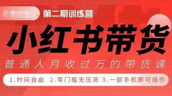 小Red书带货42天训练营 2.0版，宝妈+自由职+上班族+大学生，提高副业收入的大红利项目-黑鲨创业网