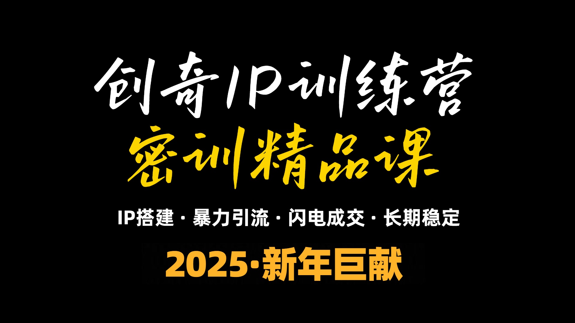 2025年“知识付费IP训练营”小白避坑年赚百万，暴力引流，闪电成交-黑鲨创业网