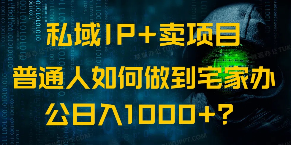 私域IP+卖项目，普通人如何做到宅家办公实现日入1000+-黑鲨创业网