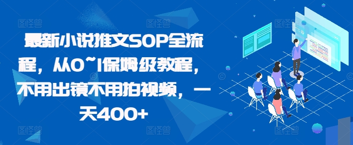 最新小说推文SOP全流程，从0~1保姆级教程，不用出镜不用拍视频，一天400+-黑鲨创业网