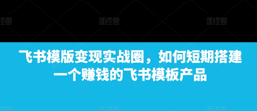 飞书模版变现实战圈，如何短期搭建一个赚钱的飞书模板产品-黑鲨创业网