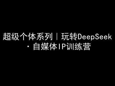 超级个体系列，玩转DeepSeek·自媒体IP训练营，deepseek教程-黑鲨创业网